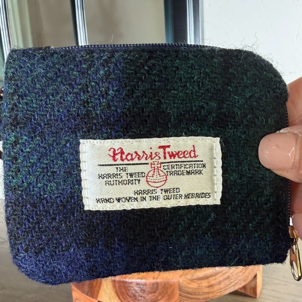 Harris Tweed Mini Card Wallet with Keyring – Adorable & Compact